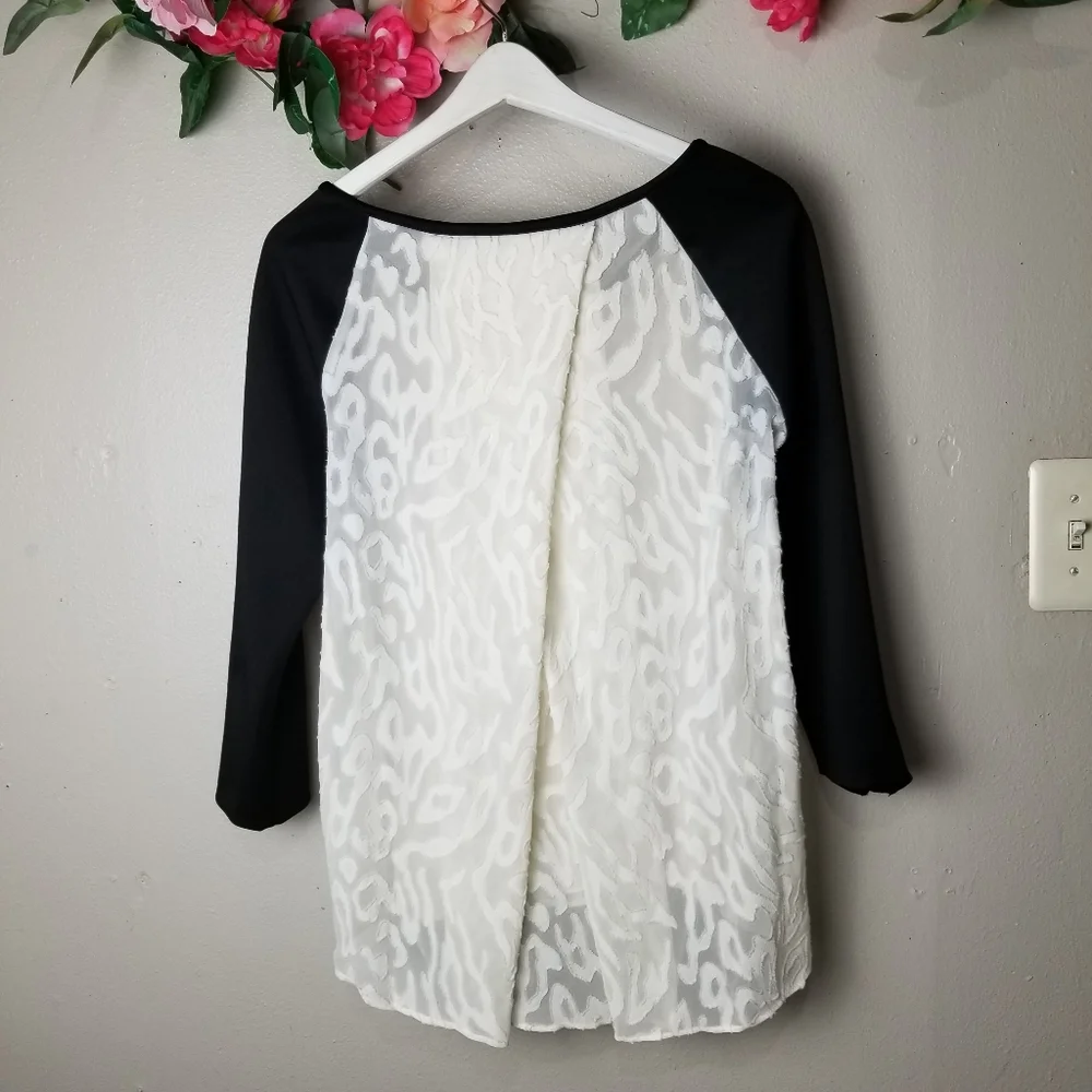 Rachel Rachel Roy mixed media 3/4 sleeves …